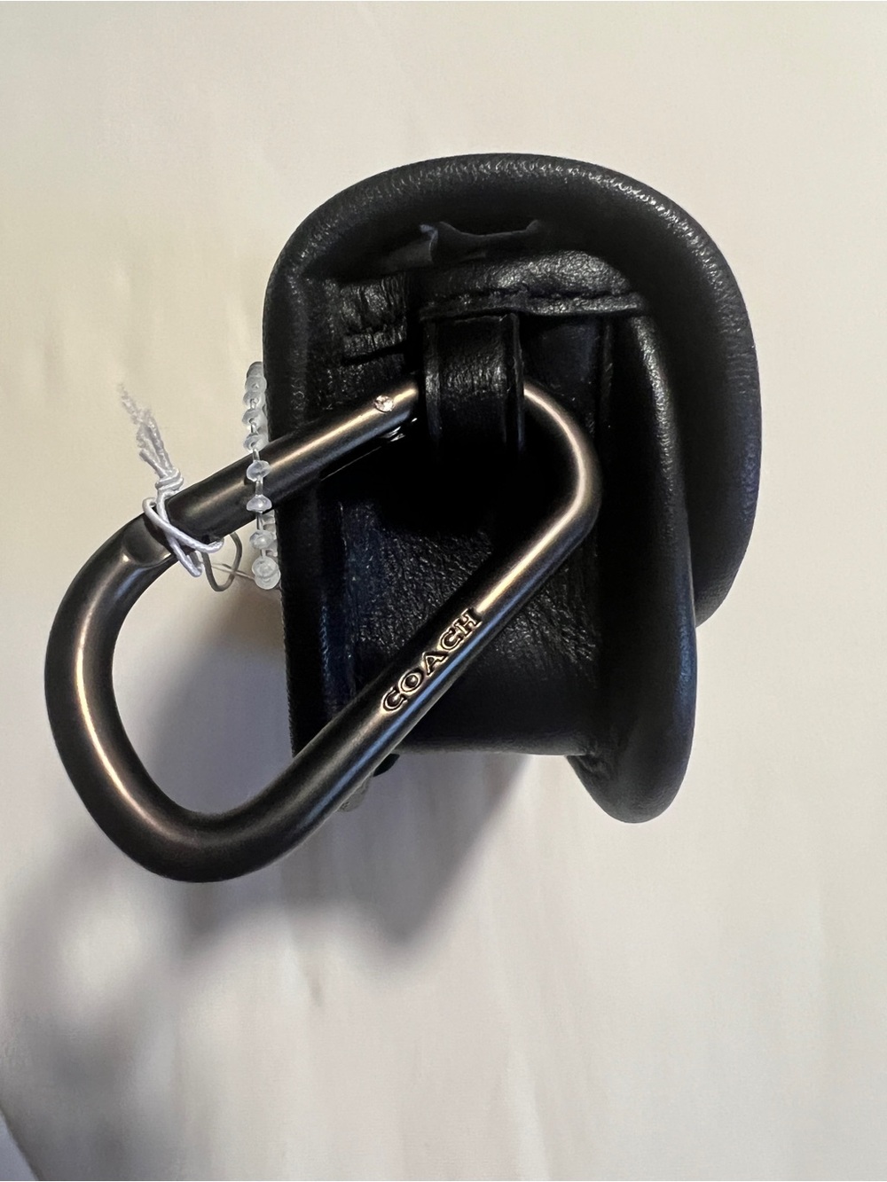 NWT Coach Y2K Rare & Vintage Black Leather Turn-Lock Keychain/Bag Charm/AirPods - Picture 6 of 11